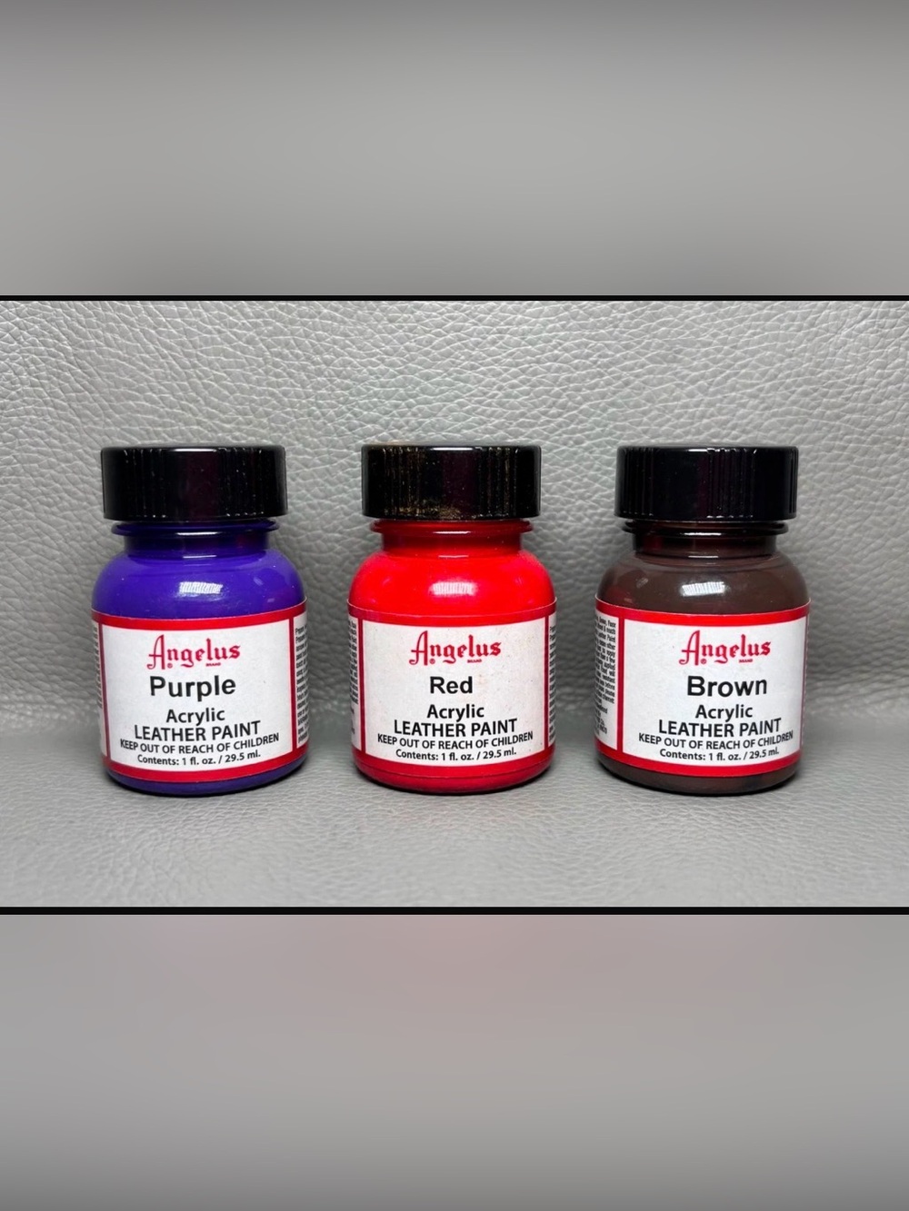 Angels Purple, Red & Brown Acrylic Leather Paint Trio